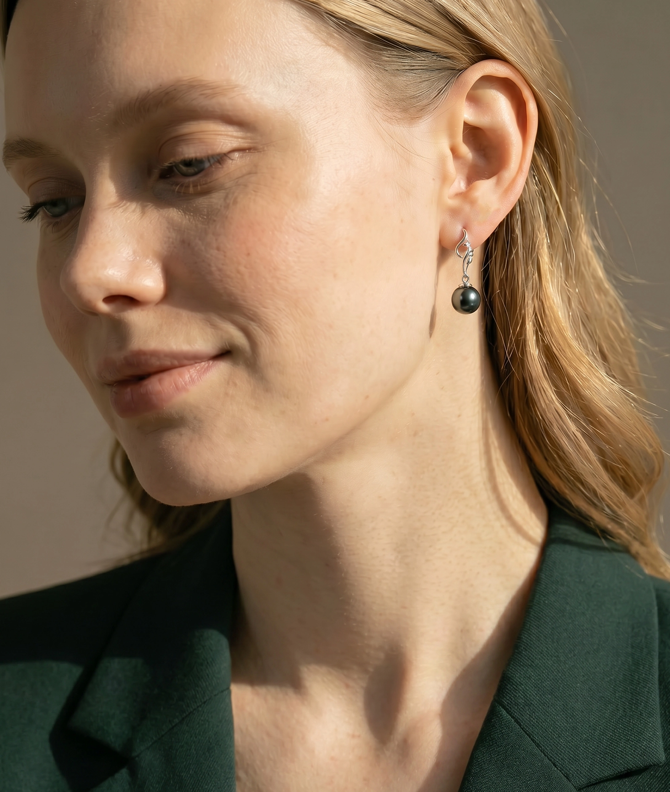 Tahitian South Sea Pearl & Diamond Aria Earrings