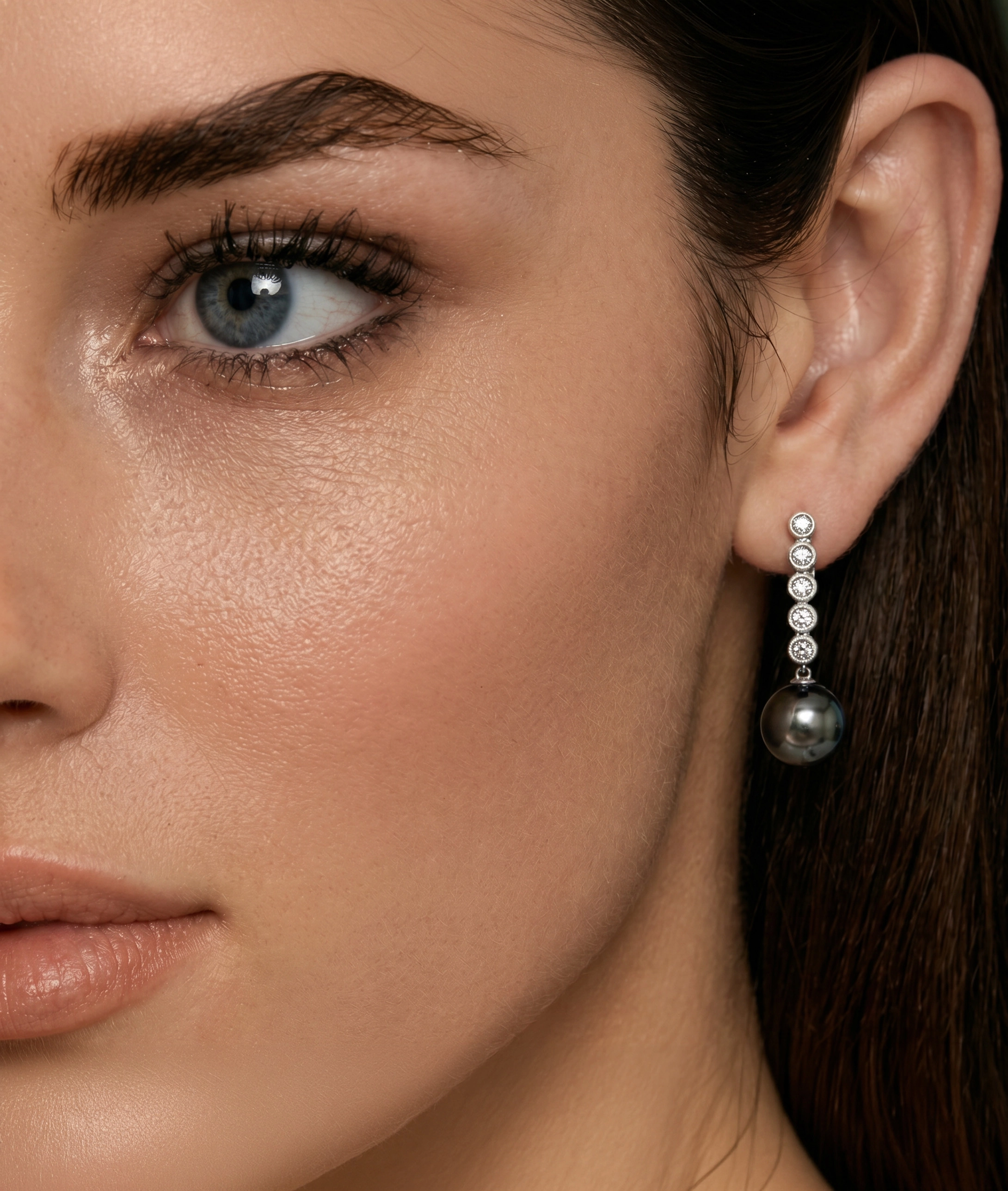 Tahitian South Sea Pearl & Diamond Cascade Earrings