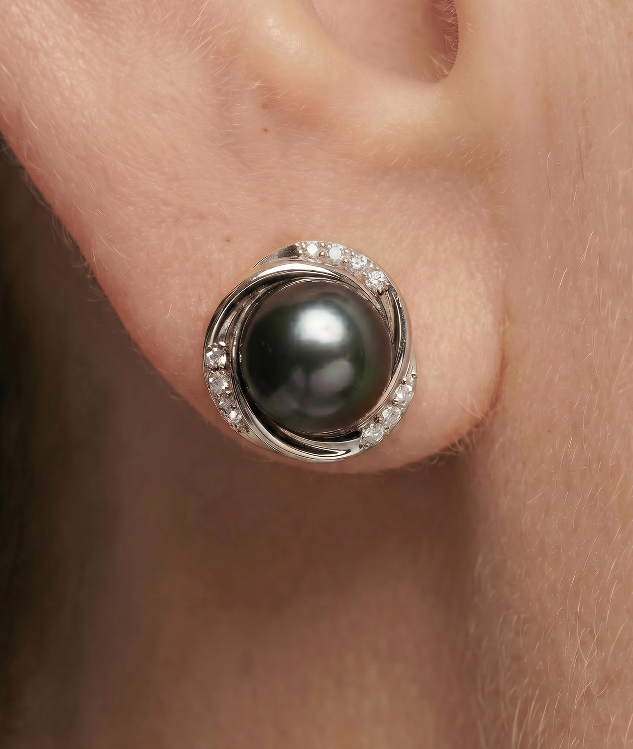 Tahitian South Sea Pearl and Diamond Lexi Earrings