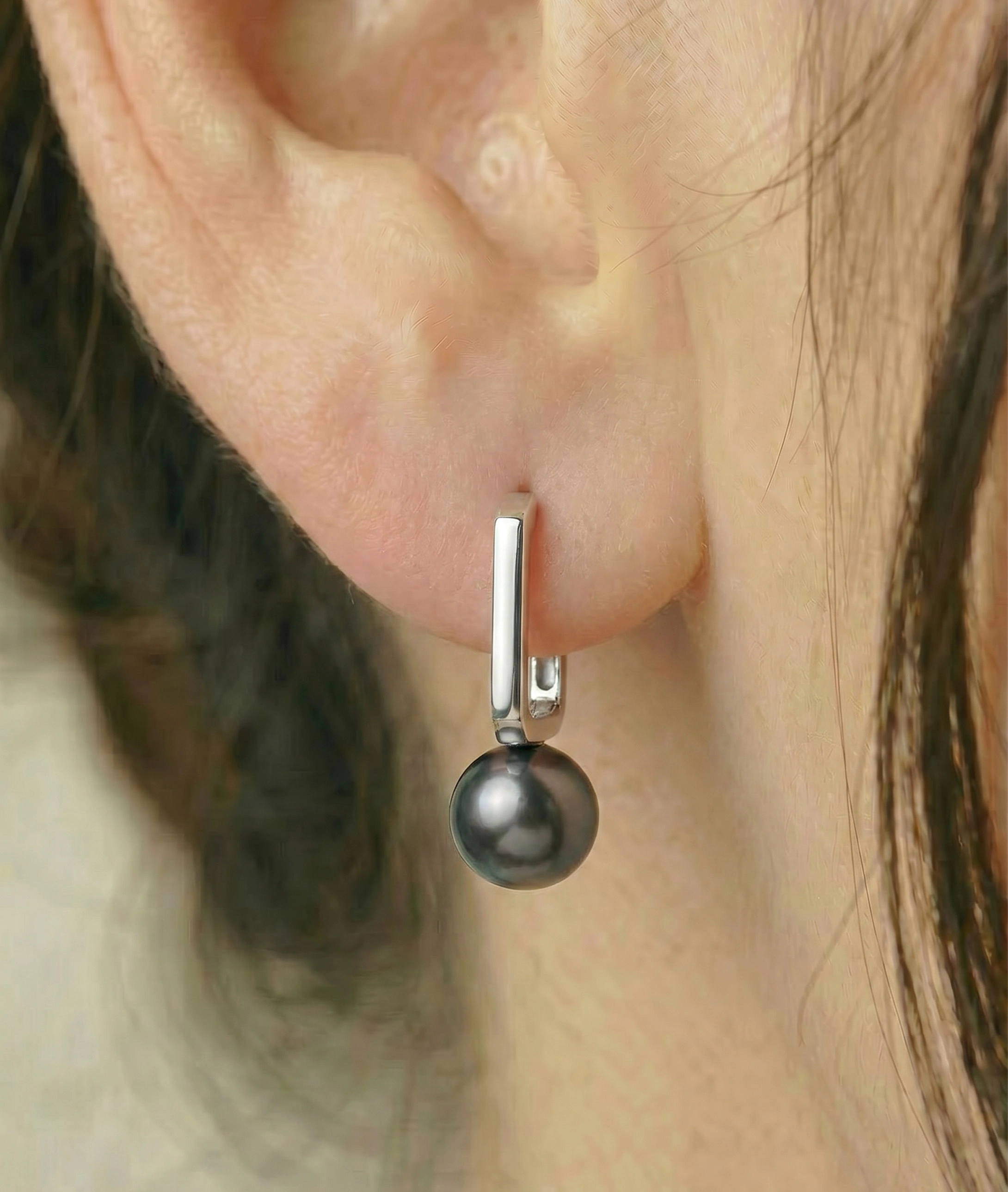 Tahitian South Sea Pearl Huggie Susie Earrings