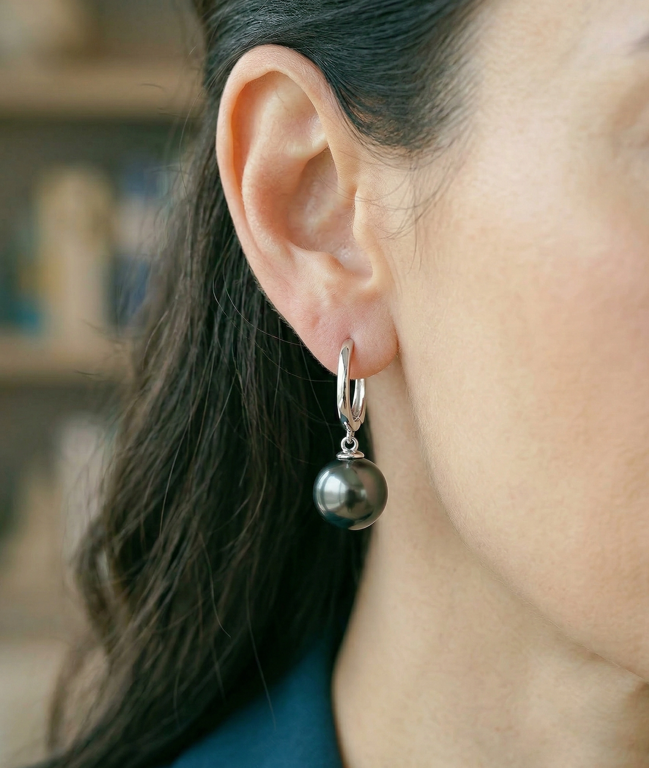 Tahitian South Sea Pearl Huggie Tania Earrings