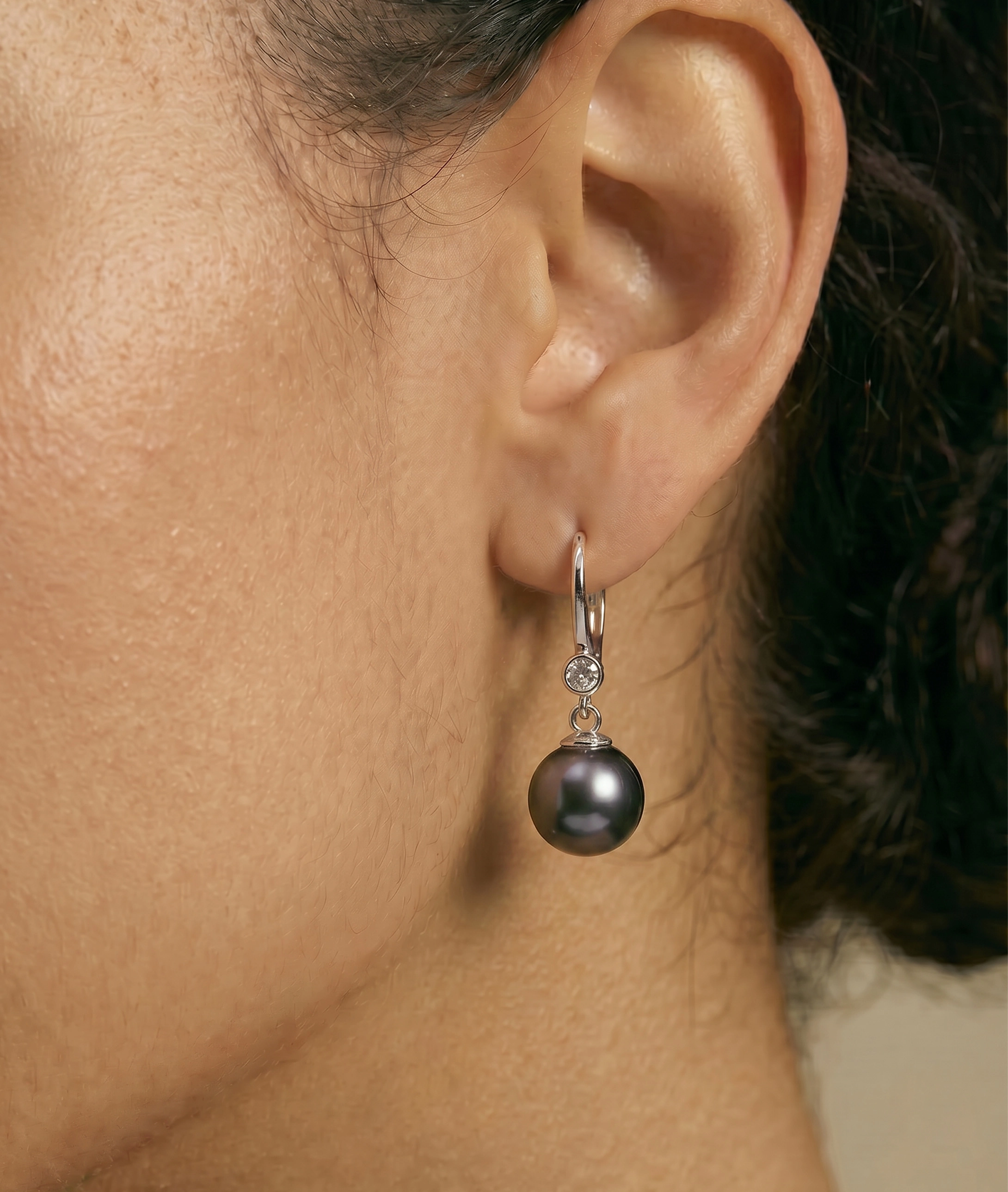 Tahitian South Sea Pearl & Diamond Michelle Earrings