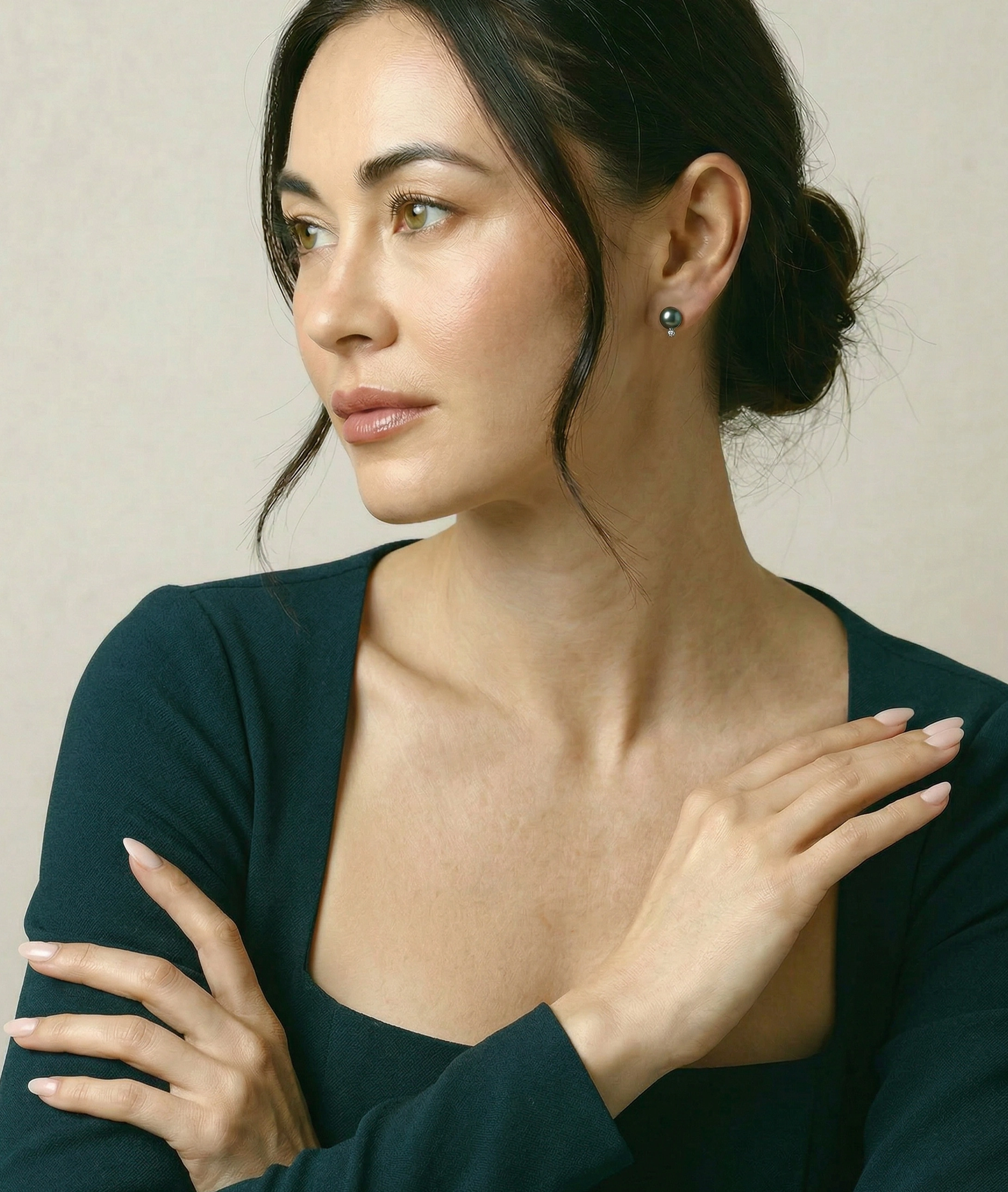 Tahitian South Sea Pearl & Diamond Sasha Earrings