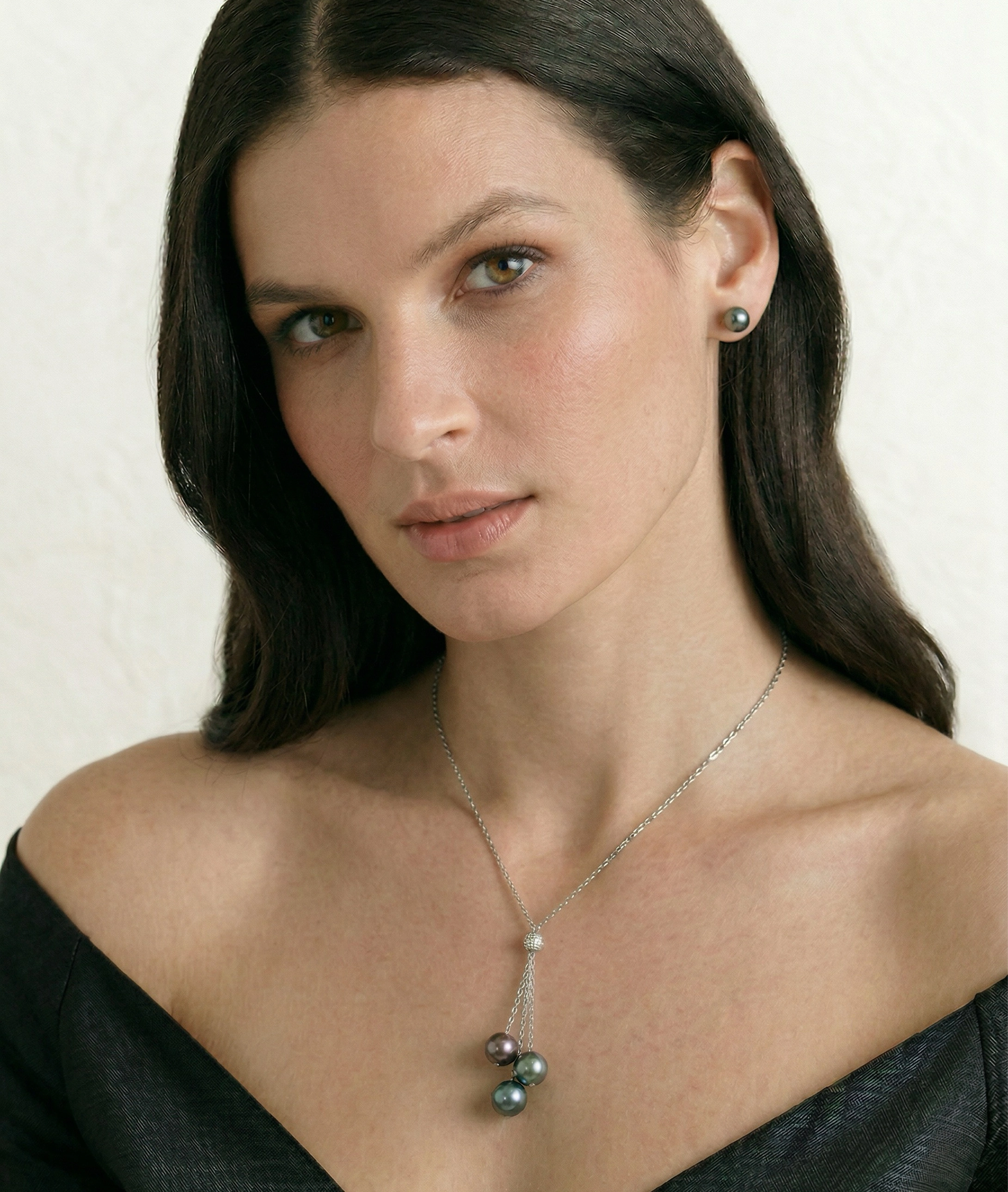 14K Gold Multicolor Tahitian Pearl Tincup Cluster Pendant