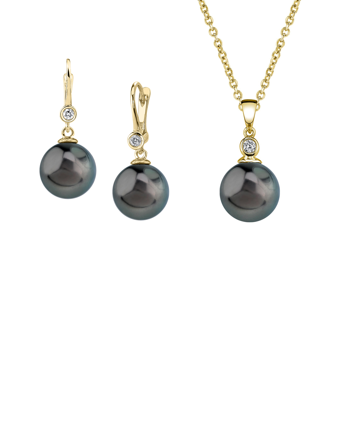 Tahitian South Sea Pearl & Diamond Michelle Jewelry Set