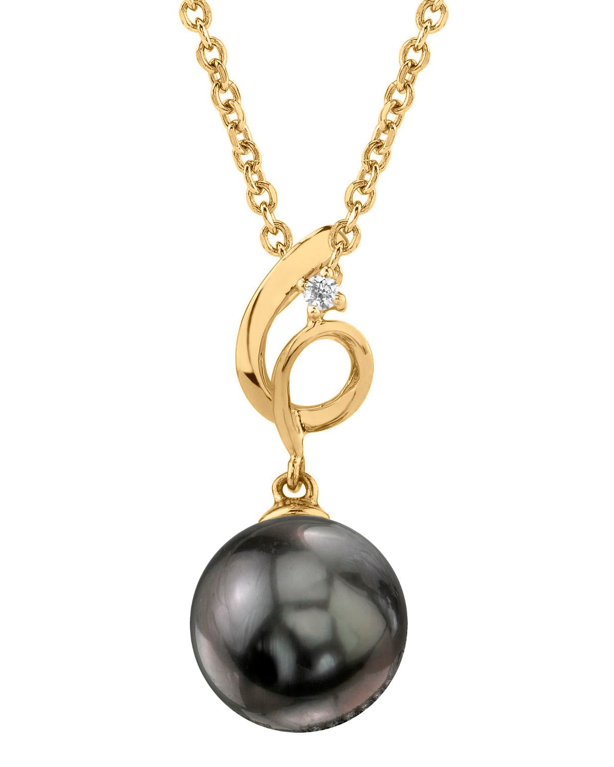 14K Gold Tahitian South Sea Pearl & Diamond Symphony Pendant