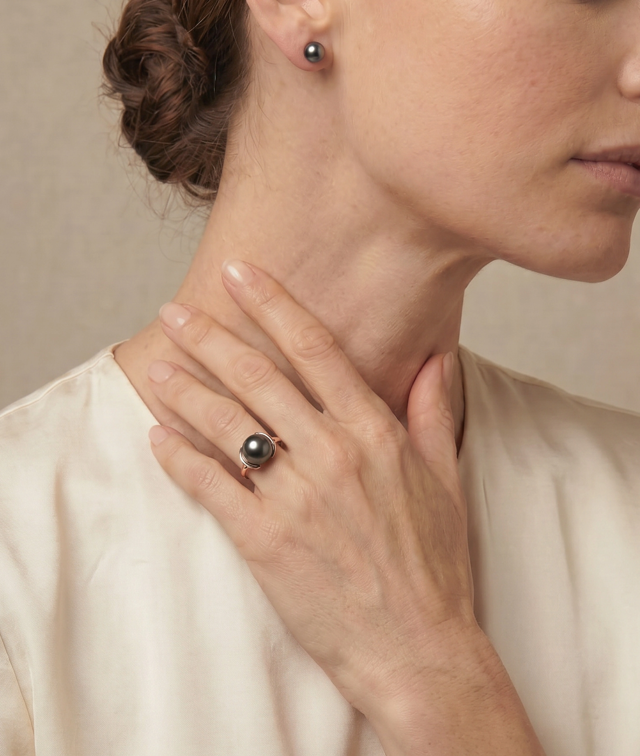 14K Gold Tahitian South Sea Pearl Felicia Ring