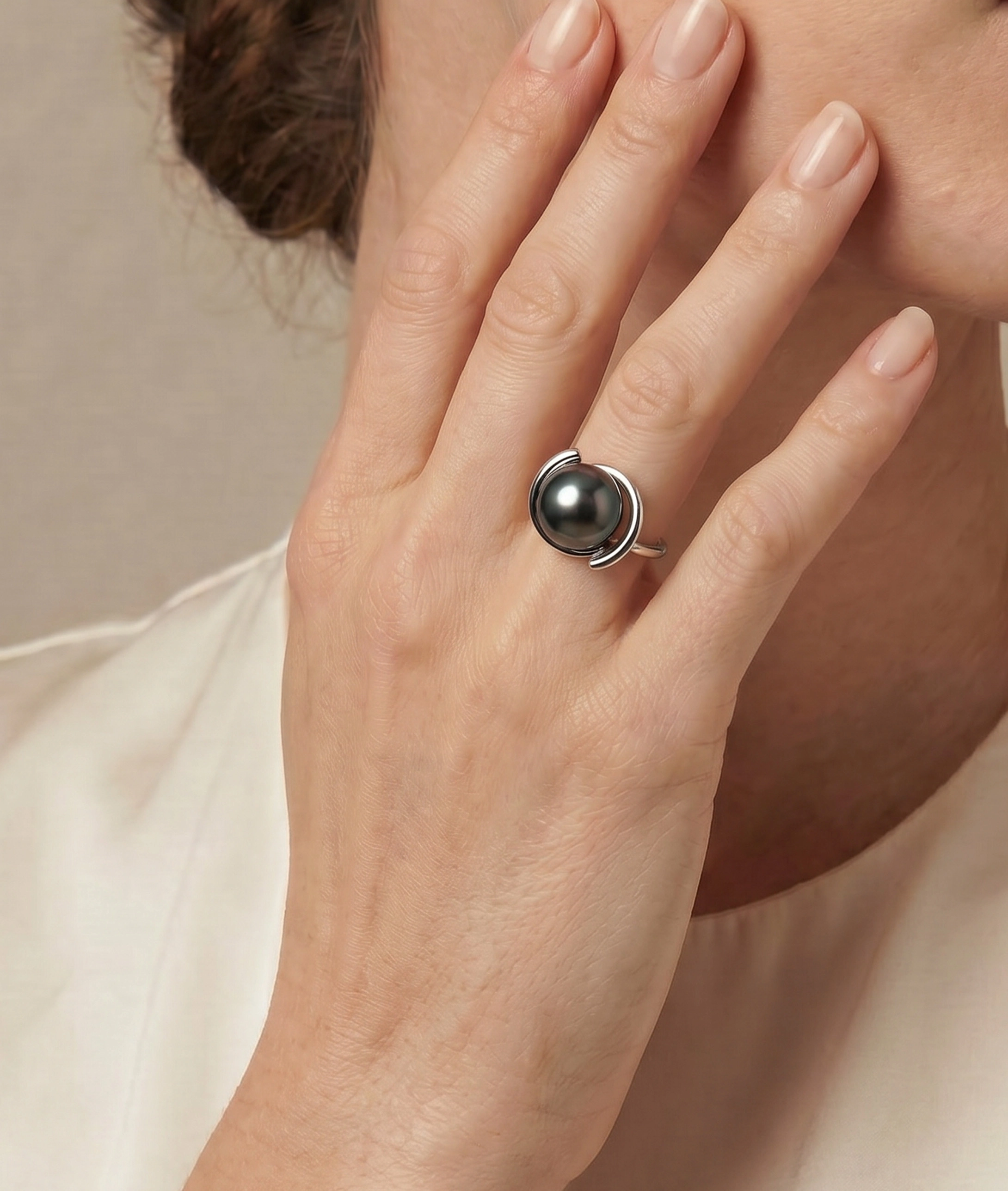 14K Gold Tahitian South Sea Pearl Felicia Ring