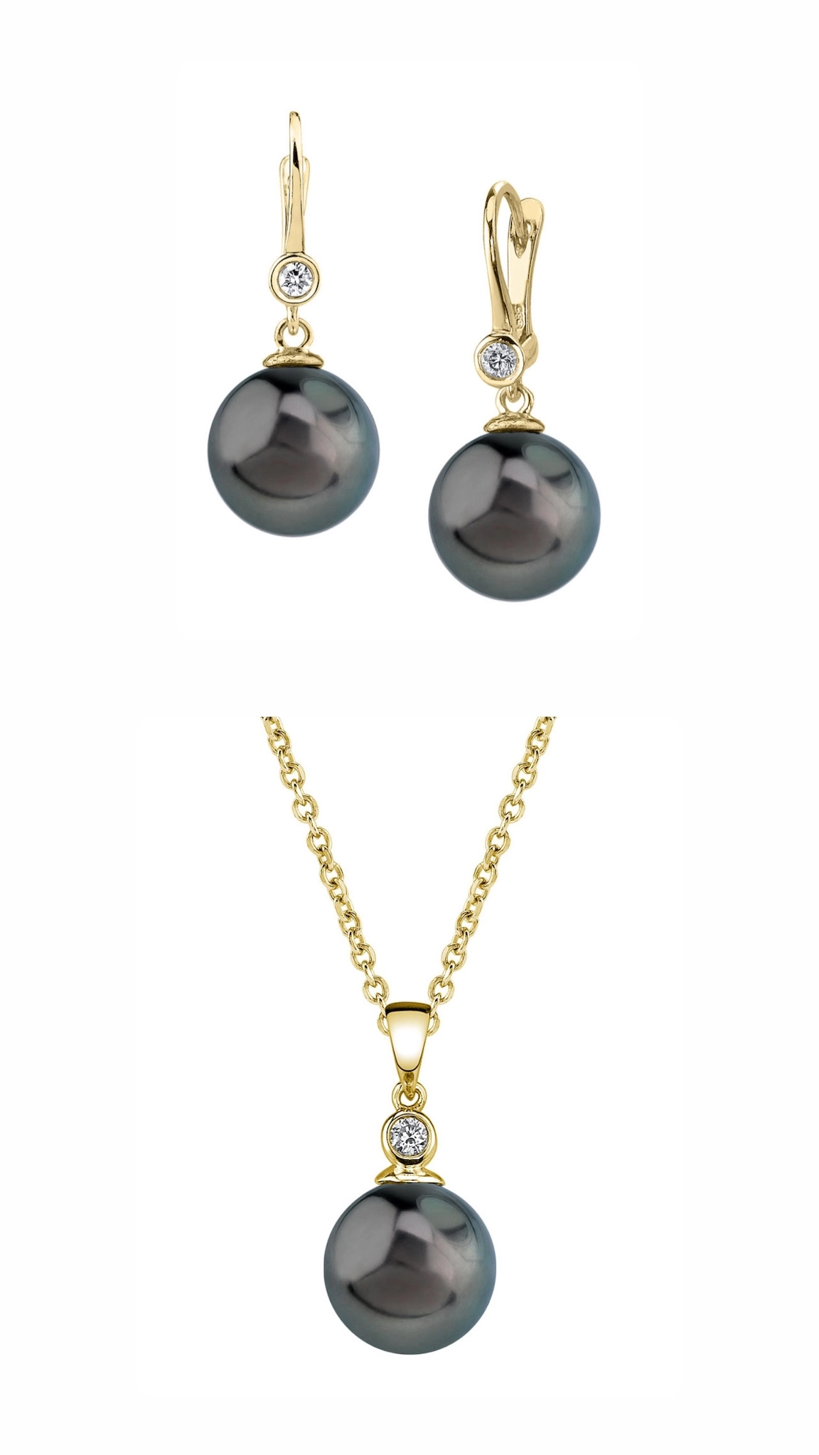 Tahitian South Sea Pearl & Diamond Michelle Jewelry Set