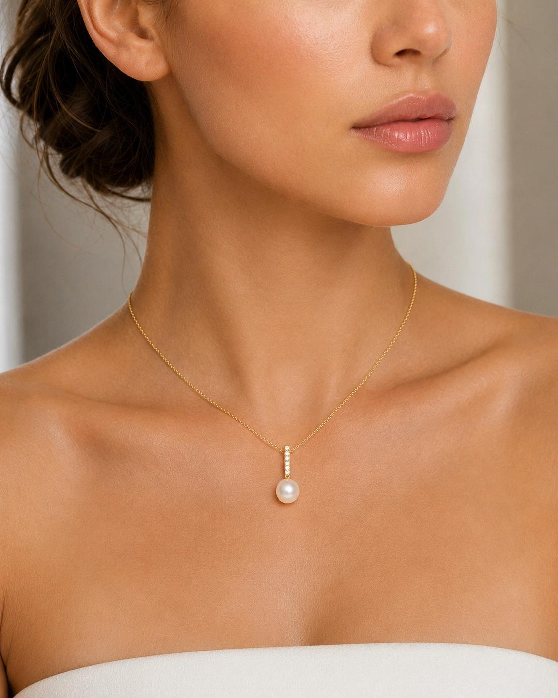 South Sea Pearl Dangling Diamond Pendant