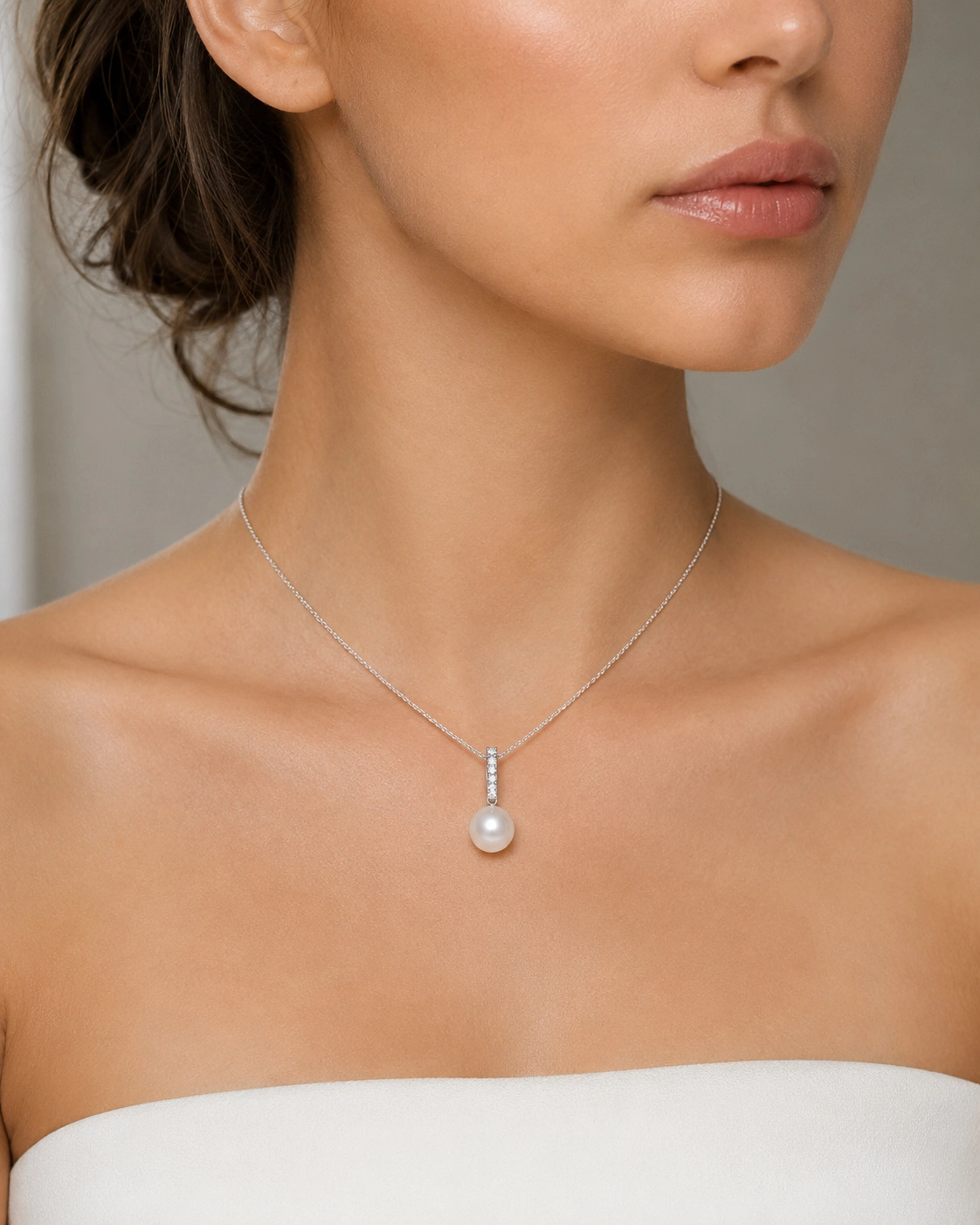 South Sea Pearl Dangling Diamond Pendant