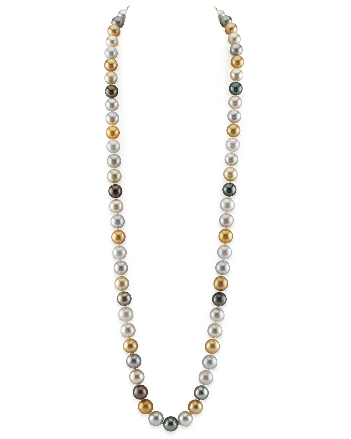 11-13mm Opera Length South Sea Round Multicolor Pearl Necklace