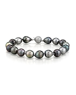 9-10mm Tahitian South Sea Multicolor Drop-Shape Pearl Bracelet