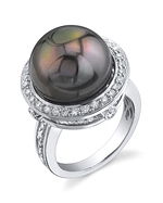 Tahitian South Sea Pearl & Diamond Bella Ring