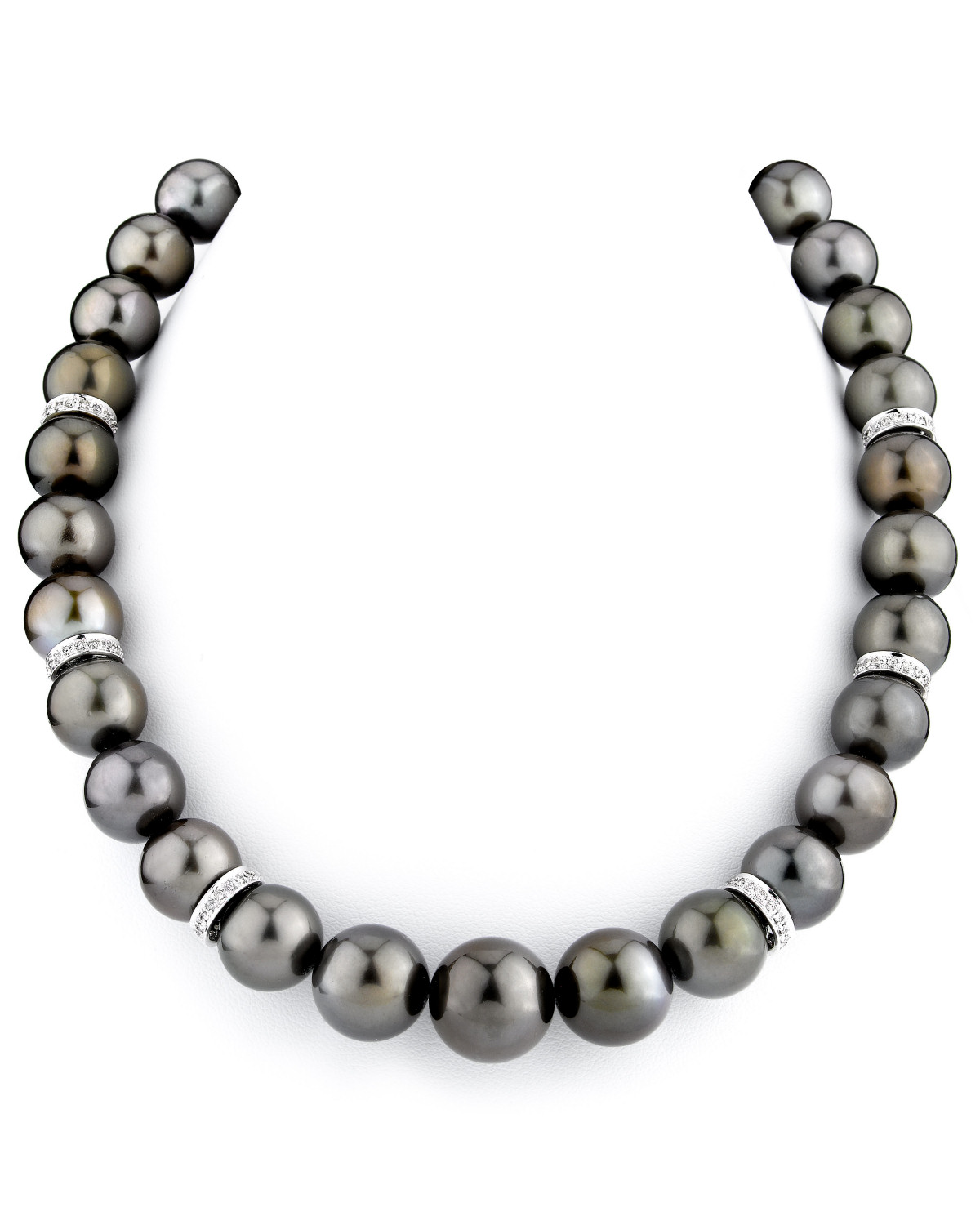 1215mm Chocolate Tahitian Pearl Necklace with Rondelles