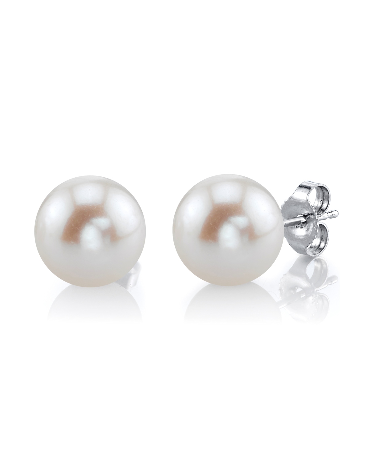 9mm White Freshwater Pearl Stud Earrings