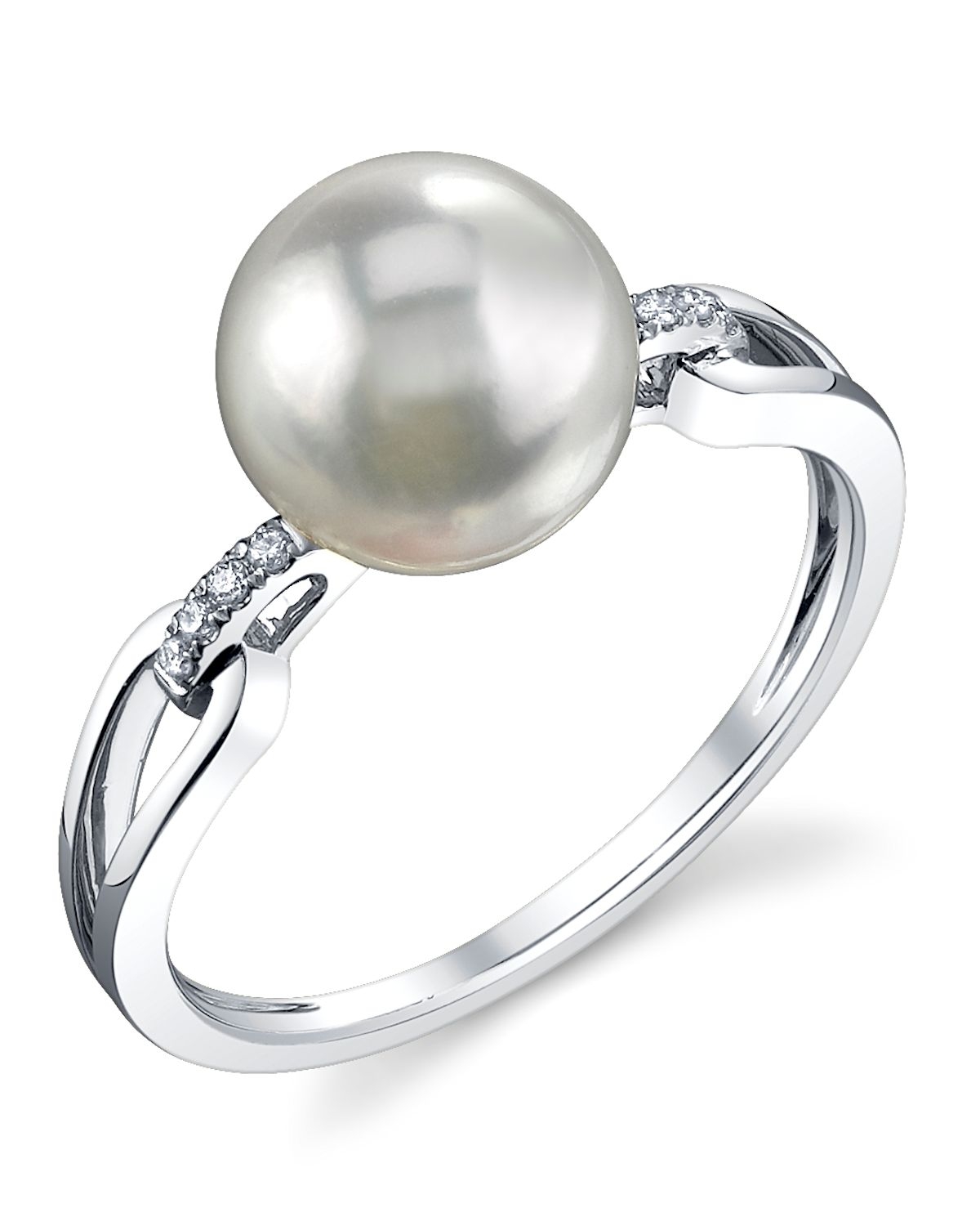 Akoya Pearl & Diamond Holly Ring