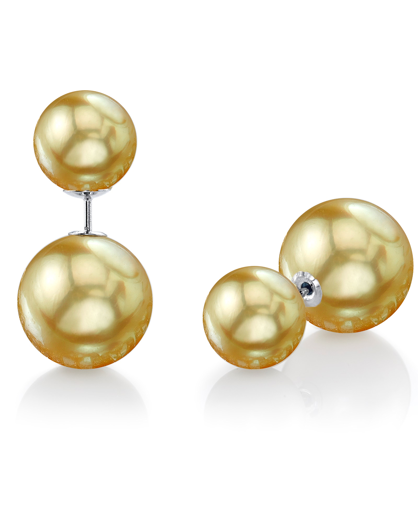 double pearl stud earrings