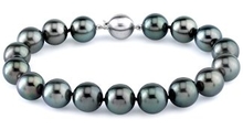 Natural Tahitian Black Pearl Necklace – Baroque 7-8/8-9/9-10mm, Silver Plated
