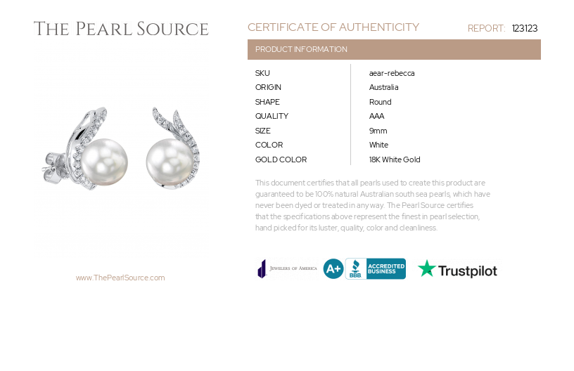 South Sea Pearls & Diamond Rebecca Earrings-Certificate