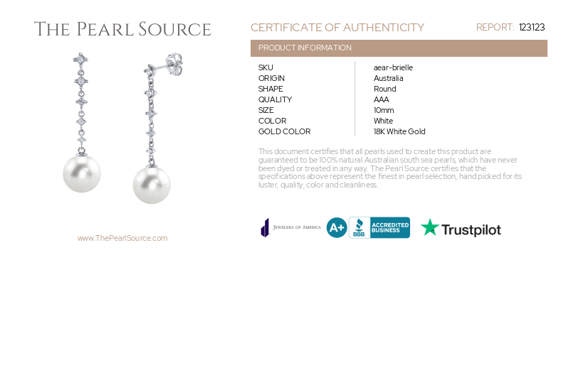South Sea Pearl & Diamond Brielle Earrings-Certificate